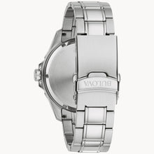 Load image into Gallery viewer, Silver Bulova watch back on a white background
