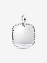 Load image into Gallery viewer, Silver square-shaped Pandora charm on a white background
