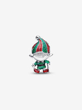 Load image into Gallery viewer, Jewelry charm resembling a gnome with green and red accents on a white background
