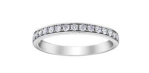 Bead Set White Gold Anniversary Ring .25ct 