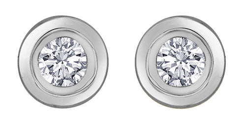 Bezel Set Canadian Diamond Stud Earrings .20ct Fifth Avenue Jewellers