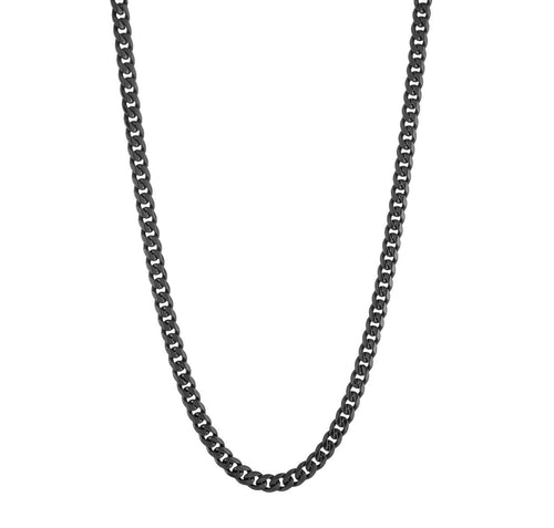 Black Curb Chain Polished Fifth Avenue Jewellers