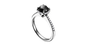 Black Diamond Solitaire Ring