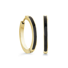 Load image into Gallery viewer, Black and Gold Hoop Earrings Fifth Avenue Jewellers
