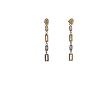 Load image into Gallery viewer, Blue &amp; White CZ Drop Earrings Fifth Avenue Jewellers Kamloops BC
