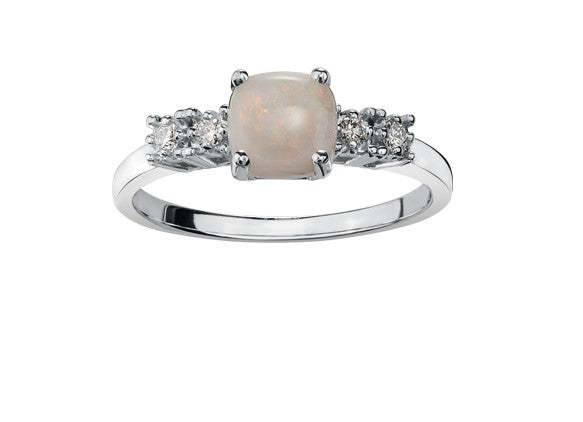 Cabochon Opal and Diamond Ring Fifth Avenue Jewellers