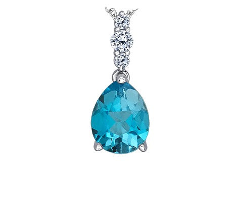 Canadian Diamond and Blue Topaz Necklace Fifth Avenue Jewellers Kamloops BC