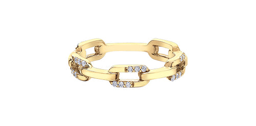 Chain Link Diamond Accented Stacker Band Fifth Avenue Jewellers