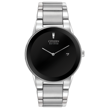 Load image into Gallery viewer, Silver Citizen watch with black face on a white background Fifth Avenue Jewellers Kamloops BC
