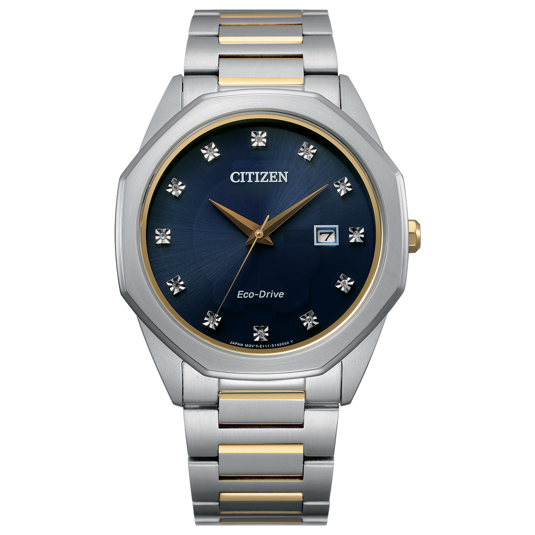 Citizen watch with silver and gold band on a white background Fifth Avenue Jewellers Kamloops BC