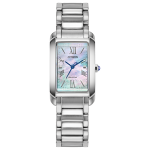Silver watch with a colorful face on a white background Fifth Avenue Jewellers Kamloops BC