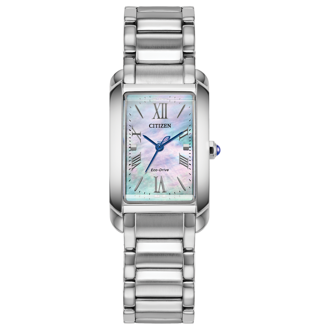 Silver watch with a colorful face on a white background Fifth Avenue Jewellers Kamloops BC