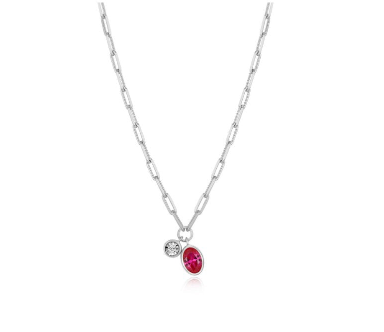Created Ruby & Diamond Paperclip Necklace Fifth Avenue Jewellers Kamloops BC