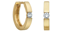 Load image into Gallery viewer, Diamond Solitaire Huggie Earrings

