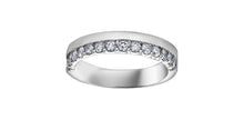 Load image into Gallery viewer, white gold ring with small diamonds on a white background
