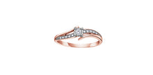 Load image into Gallery viewer, Rose gold ring with diamonds on a white background
