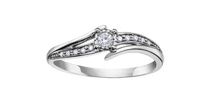 Diamond Bypass Promise Ring in White Gold