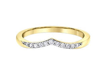 Load image into Gallery viewer, Gold ring with small diamonds on a white background
