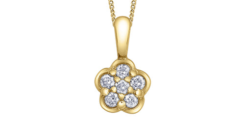 Diamond Flower Pendant Necklace Fifth Avenue Jewellers