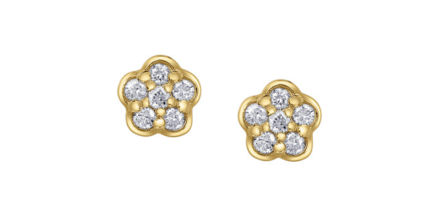 Diamond Flower Stud Earrings Fifth Avenue Jewellers