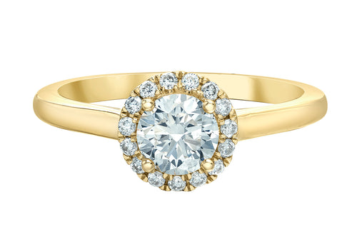 Diamond Halo Ring In Yellow Gold Fifth Avenue Jewellers