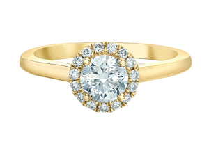 Diamond Halo Ring In Yellow Gold Fifth Avenue Jewellers