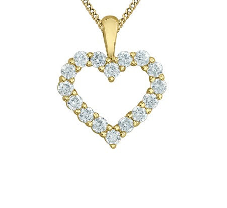 Diamond Lined Heart Necklace Fifth Avenue Jewellers