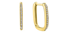 Load image into Gallery viewer, Diamond Paperclip Hoops .09ct Yellow Gold Fifth Avenue Jewellers
