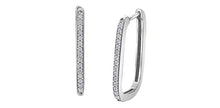 Load image into Gallery viewer, Diamond Paperclip Hoops .12ct White Gold Fifth Avenue Jewellers

