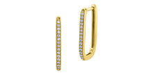Load image into Gallery viewer, Diamond Paperclip Hoops .12ct Yellow Gold Fifth Avenue Jewellers
