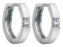 Load image into Gallery viewer, Diamond Solitaire Huggie Earrings .05ct Fifth Avenue Jewellers
