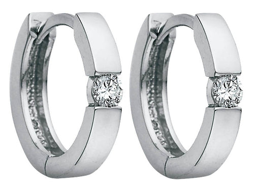 Diamond Solitaire Huggie Earrings .05ct Fifth Avenue Jewellers