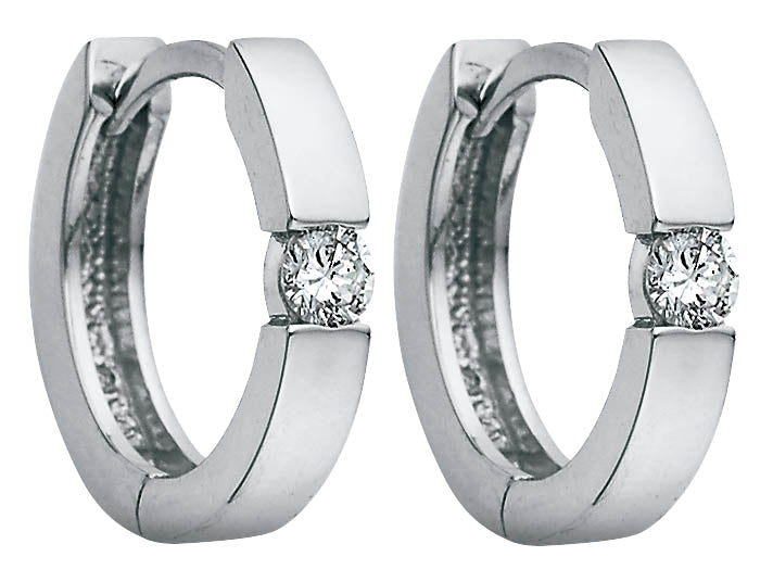 Diamond Solitaire Huggie Earrings .05ct Fifth Avenue Jewellers