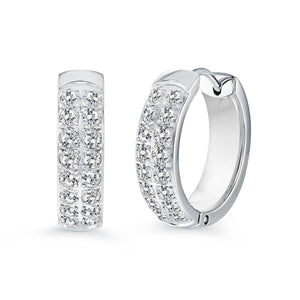 Double Row CZ Hoop Earrings Fifth Avenue Jewellers Kamloops BC