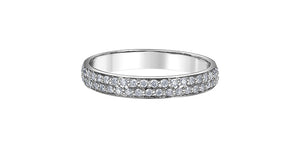 Double Row of Diamonds Band White Gold .30ct Fifth Avenue Jewellers