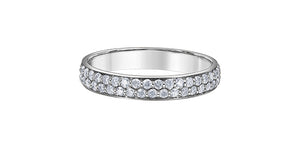 Double Row of Diamonds Band White Gold 40ct Fifth Avenue Jewellers