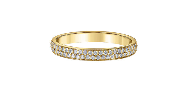 Double Row of Diamond Band Yellow Gold .25ct Fifth Avenue Jewellers