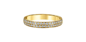 Double Row of Diamonds Band Yellow Gold .30ct Fifth Avenue Jewellers