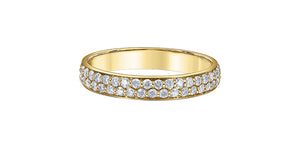 Double Row of Diamonds Band Yellow Gold .40ct Fifth Avenue Jewellers
