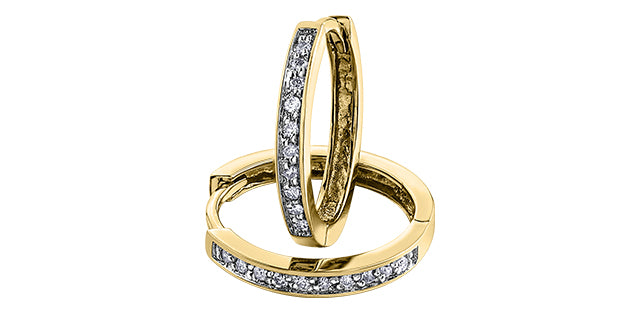 Classic Diamond Hoops in Yellow Gold .10ct Fifth Avenue Jewellers