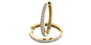 Classic Diamond Hoops in Yellow Gold .33ct Fifth Avenue Jewellers