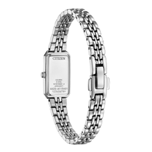 Load image into Gallery viewer, Silver Citizen watch with a chain-like bracelet on a white background
