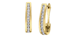 1.00ct Channel Set Diamond J Hoop Earrings