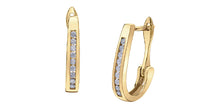 Load image into Gallery viewer, .15ct Channel Set Diamond J Hoop Earrings Fifth Avenue Jewellers
