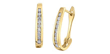 Load image into Gallery viewer, .33ct Channel Set Diamond J Hoops
