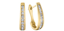 Load image into Gallery viewer, .50ct Channel St Diamond J Hoops
