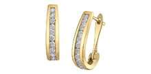 Load image into Gallery viewer, .75ct Channel Set Diamond J Hoops
