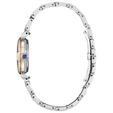 Load image into Gallery viewer, Silver watch with a blue gemstone on a white background
