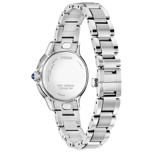 Silver Citizen watch with a white background