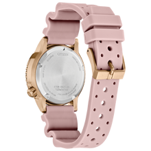 Load image into Gallery viewer, Pink watch with gold accents on a white background
